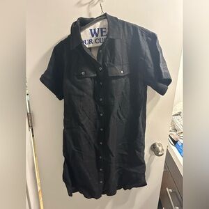 J. Crew Black Mini Dress with Button Detail